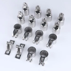 Stainless Steel Bimini Hardware - 16Pcs 4-Bow Boat Top Set Marine hardware acces - Foto 1 di 8