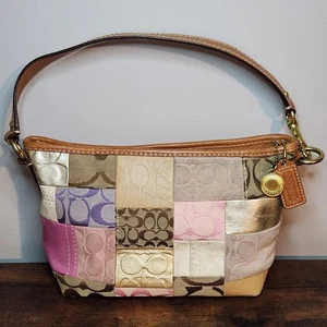 Bolso de Hombro Coach Multicolor Gamuza Retazos F11708 Y2K Lindo Barbiecore Primavera - Imagen 1 de 18