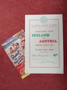 IRELAND (EIRE) v AUSTRIA | 1952/1953 | INTERNATIONAL | 25 MAR 1953 | UK FREEPOST - Picture 1 of 4