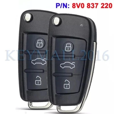 2 8V0837220 Remote Key Fob for Audi A3 S3 2012 2013 2014 2015 433MHz 8V0 837 220 Foto 1 de 4