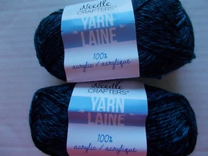 Needle Crafters acrylic twist yarn, Midnight, lot of 2 (69 yds ea) - Picture 1 of 2