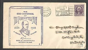 1933 BRIEF 50 JAHRE GEDENKEN AN DEN VERGESSENEN MANN WM GRAHAM SUMNER, SIEHE INFO - Bild 1 von 3