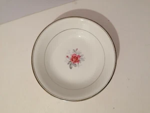 Ainsdale china co rose royale white silver trim rim bowl dish 24 cm wide - Picture 1 of 5