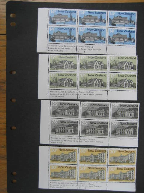 NEW ZEALAND 1980 ARCHITECTURE SET PLATE BLOCKS 1111 NHM SG 1217/20 - Image 1 of 1
