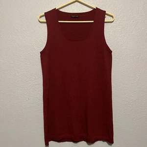 Suéter para mujer Eileen Fisher tanque 100 % lana borgoña swing tejido línea A talla S - Imagen 1 de 7