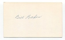Bill Baker Signed 3x5 Index Card Autographed MLB Baseball 1940 Cincinnati Reds
