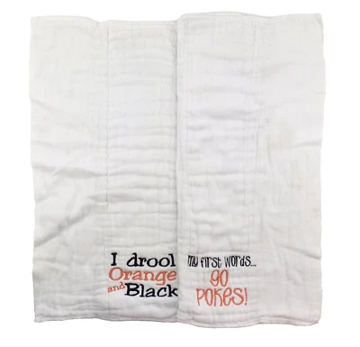 OSU Embroidered Cloth Diapers Oklahoma State University Cowboys Pokes 2 Vintage - Image 1 of 3