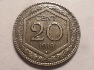 1919(R) NICE ITALY COPPER-NICKEL 20 CENTESIMI KM#58 MINTAGE 33,432,000!! - Picture 1 of 2