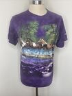 The Mountain Horse Shirt Sz M Water River Cowboy Yellowstone Tie Dye Purple