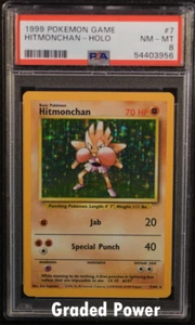 Base Set Unlimited Hitmonchan PSA 8 HOLO (3956) 7/102 Pokemon - Picture 1 of 1