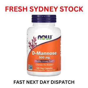 Now D-Mannose 500 mg 120 Veg Capsules Healthy Urinary Tract Cleanses Bladder - Bild 1 von 5