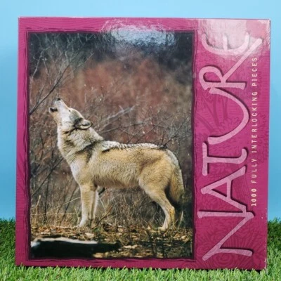 1999 Milton Bradley/Hasbro NATURE 1,000 Piece Puzzle GRAY WOLF 20"×26"  Sealed - Image 1 of 4