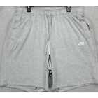 Nike Shorts Men 2XL Grey Sweat Short Standard Fit Swoosh Athletic Drawstring NEW