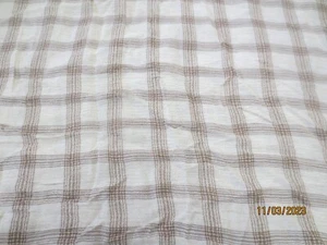 1 yd 32" x 44" Vintage Gauze-Like Summer Tan Brown Plaid Summer Cotton Fabric - Picture 1 of 5