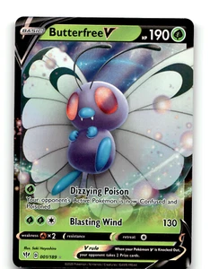 Butterfree V 001/189 Darkness Ablaze Holo Full Art - Picture 1 of 2