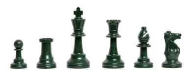 Regulation Colored Plastic Chessmen - Dark Green - Image 1 of 3