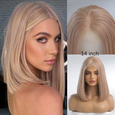 Strawberry Blond Short Bob Wigs Human Hair Lace Front Wigs 13x4 Pre Plucked  - Изображение 1 из 4