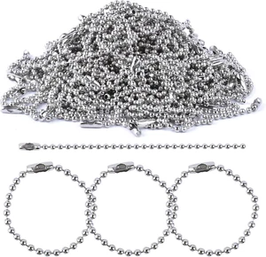 200 Pieces Ball Bead Chains Bead Connector Clasp 2.4 Mm Diameter Keychain Tag Ke - Picture 1 of 6