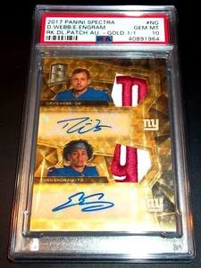 (#1/1) PSA 10 Rc Jersey Evan Engram Auto 2017 Davis Webb Autograph Rookie Signed - Picture 1 of 3