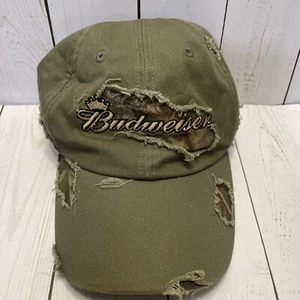 Budweiser Camo Distressed Ball Cap, grunge, festival. 2007 - Picture 1 of 6