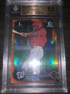 2016 Bowman Chrome 1st Orange Refractor Victor Robles 21/25 BGS 9.5 Nationals - Picture 1 of 2