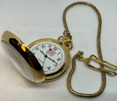 Коллекционные тематические карманные часы Wolfe с цепочкой, никогда не использовались, очень коллекционные - Изображение 1 из 4