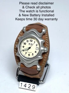 Oakley Saddleback Watch Brown Leather Sapphire Crystal (New Battery & Warranty) - Picture 1 of 10