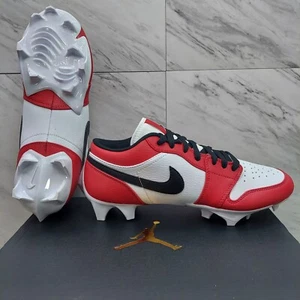 Nike Air Jordan 1 Low TD Football Cleats Chicago White Red FJ6245-106 Size 10.5 - Picture 1 of 13