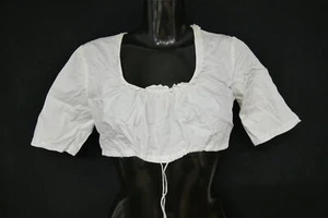 Gr.42 Dirndlbluse weiß Bluse für Dirndl Baumwolle mit Spitze B11008 - Bild 1 von 4