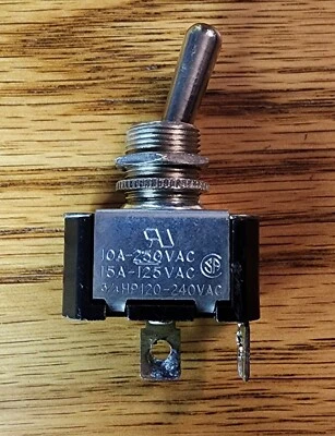 Interruptor de palanca, CARLING, 2FA53-73-TABS, ENCENDIDO/NINGUNO/APAGADO, 10A/15A 250VAC/125VAC 3/4 HP Foto 1 de 3