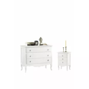 Chest of Drawers Dresser White Matt Art Povera Classic Storage - Picture 1 of 5