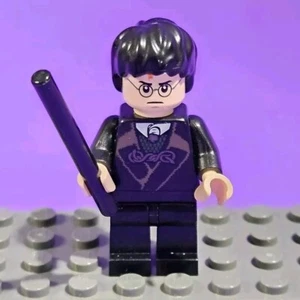 Lego Harry Potter Minifigure With Wand Black Shirt Pants Sorcerer's Stone Goblet - Picture 1 of 5