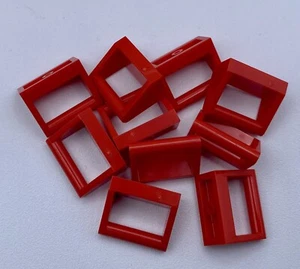 Lego Parts x (10) Ct ~ Red Tile, Modified 1 x 2 with Bar Handle ~ No 2432 - Picture 1 of 1