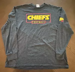 Camiseta Kansas City Chiefs Para Hombre XL Gris Dorado Adulto Manga Larga NFL Fútbol - Imagen 1 de 9