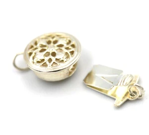 Genuine Sterling Silver Filigree Round Bead Stringing or Pearl Clasp -Free post - Picture 1 of 11