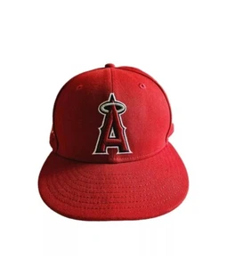 New Era 59Fifty Los Angeles Angels Anaheim MLB Hat/Cap fitted Sz 7 3/8 On Field - Picture 1 of 12