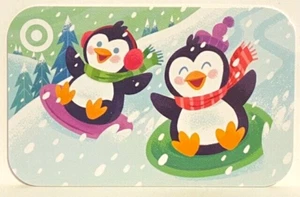Target Happy Pair of Snow Sledding Penguins Winter 2023 Gift Card 790-01-5882 - Picture 1 of 1