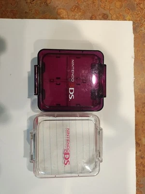 Lote de 2 - Estuche de juego compacto Nintendo 3DS DS - Púrpura - transparente para 16 Ea Foto 1 de 4