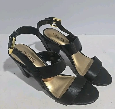 Chaps Leola Mujer 7B Tirantes Tacón Grueso Punta Abierta Negocios Informal Trabajo Foto 1 de 4