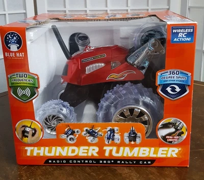 Sharper Image Thunder Tumbler 2015 NIB Remote Control 360 Rally Car Blue Mat - Image 1 of 4