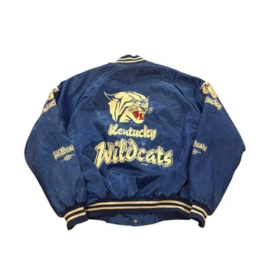 Vintage 1980's Kentucky Wildcats Auburn Sportswear Satin Jacket Blue Men's Large - Image 1 of 4