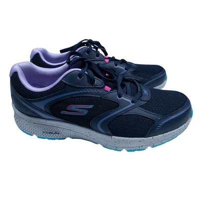 Кроссовки беговые Skechers Go Run последовательные яркие горизонтальные темно-синие женские 10 - Изображение 1 из 4