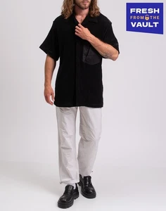 RRP €250 Y-3 YOHJI YAMAMOTO x ADIDAS Terry Shirt Size M Black Logo Zip Loose - Picture 1 of 4