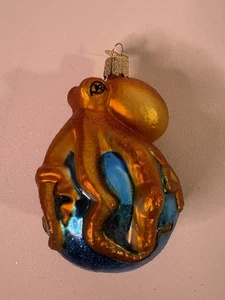 Vecchio Mondo Decorazione Natalizia Polpo Vetro 4"L - Foto 1 di 7