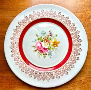 6x Antik 1920er Kessel Bone China Handbemalt Speiseteller JESMOND 10,5" EUC - Bild 1 von 10