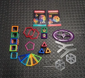 Magformers Magnatiles Magnetic Building Tiles Blocks 80+ Pieces Carnival Manual - Picture 1 of 5