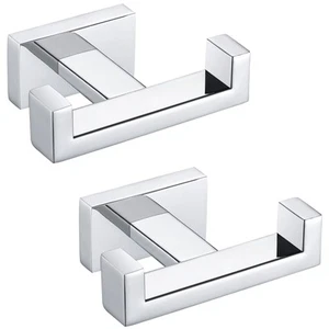 Double Towel Hooks, SUS 304 Stainless Steel Robe Coat Wall Hooks for Bathroom... - Picture 1 of 9