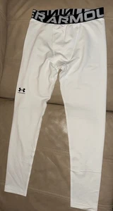 Leggings Under Armour ColdGear Capa Base Jóvenes Niños Grandes Blancos NUEVO - Imagen 1 de 10