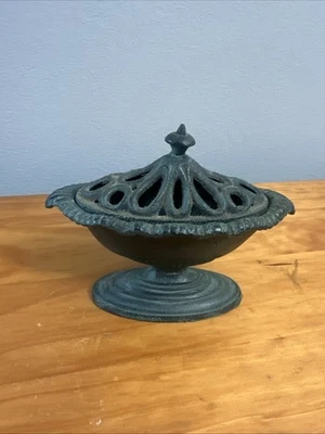 Vintage Cast Iron Incense Burner With Lid Minuette Cash PO - Image 1 of 4