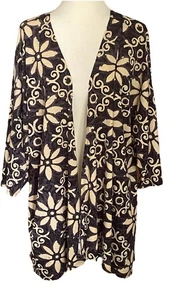 LULAROE LINDSAY MUJER KIMONO FLORAL ALTO DOBLADILLO REDONDEADO MANGA 3/4 TALLA LG - Imagen 1 de 3